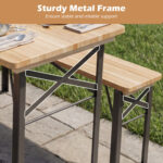3-Piece Folding Picnic Table with Benches Fir Wood Portable Bear Camping Set - Image 9