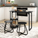 3-Piece Industrial Dining Table Set for Small Space - Image 3