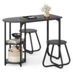 3-Piece Industrial Dining Table Set for Small Space - Image 4