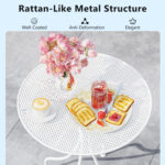 3 Piece Metal Bistro Patio Round Table and 2 Folding Chairs Set - Image 10