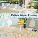3 Piece Metal Bistro Patio Round Table and 2 Folding Chairs Set - Image 8