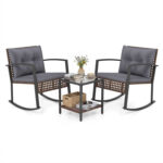 3-Piece Outdoor Rocking Chair Set