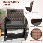 3 Piece Patio Wicker Dining Set with Rectangle Tempered Glass Dining Table - Image 10