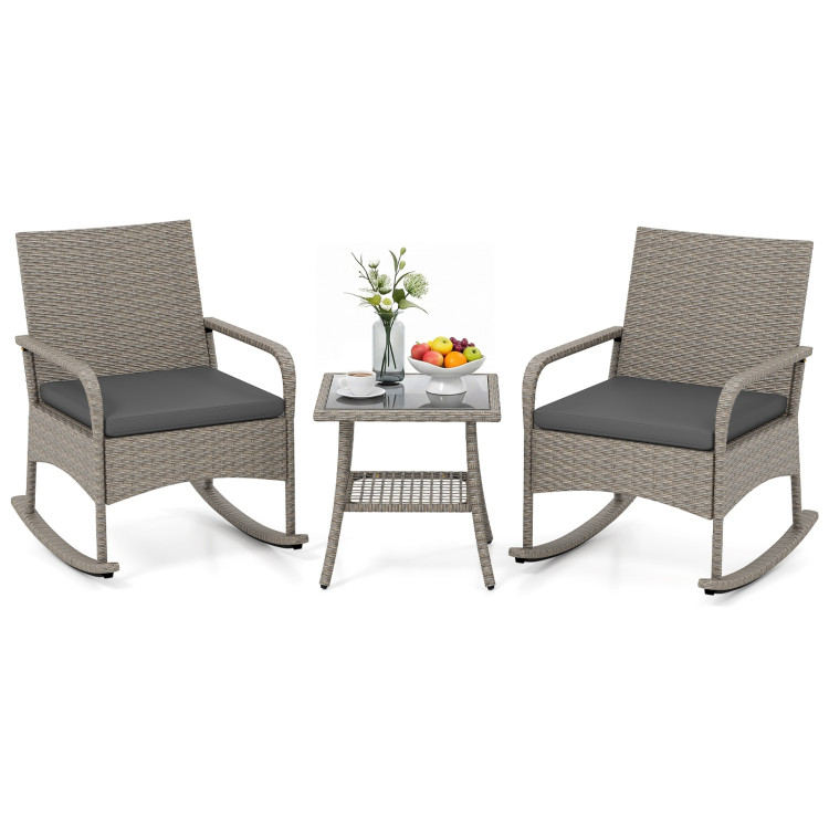 3_Piece_Wicker_Rocki_1784872469063301_622604.jpeg 3-Piece Wicker Rocking Bistro Set with Cushions for Garden Backyard Porch - Image 1