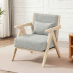 3 Pieces Living Room Furniture Set with Rubber Wood Frame - Image 6