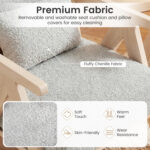 3 Pieces Living Room Furniture Set with Rubber Wood Frame - Image 7