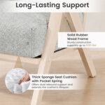 3 Pieces Living Room Furniture Set with Rubber Wood Frame - Image 8