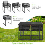 3 Pieces Outdoor Dining Set with Folding Backrest and Seat Cushions - Image 6