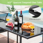 3 Pieces Outdoor Dining Set with Folding Backrest and Seat Cushions - Image 7