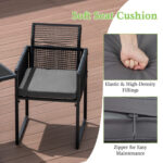 3 Pieces Outdoor Dining Set with Folding Backrest and Seat Cushions - Image 8