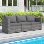 3 Pieces Patio Sectional Sofa Set PE Rattan Modular Couch Furniture Set with Soft Cushions - Image 6