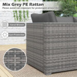 3 Pieces Patio Sectional Sofa Set PE Rattan Modular Couch Furniture Set with Soft Cushions - Image 8