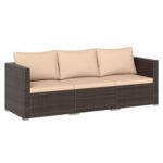3 Pieces Outdoor Sectional Sofa Set with Soft Cushions