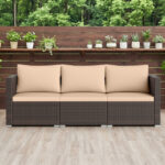 3 Pieces Outdoor Sectional Sofa Set with Soft Cushions - Image 2