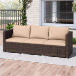 3 Pieces Outdoor Sectional Sofa Set with Soft Cushions - Image 6