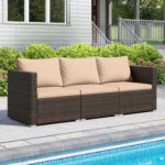 3 Pieces Outdoor Sectional Sofa Set with Soft Cushions - Image 7