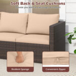 3 Pieces Outdoor Sectional Sofa Set with Soft Cushions - Image 9