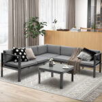 3 Pieces Aluminum Patio Furniture Set with 6-Level Adjustable Backrest - Image 5