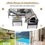 3 Pieces Aluminum Patio Furniture Set with 6-Level Adjustable Backrest - Image 10