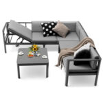 3 Pieces Aluminum Patio Furniture Set with 6-Level Adjustable Backrest - Image 6