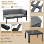 3 Pieces Aluminum Patio Furniture Set with 6-Level Adjustable Backrest - Image 8