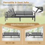 3 Pieces Aluminum Patio Furniture Set with 6-Level Adjustable Backrest - Image 7