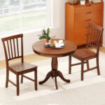 3 Pieces Wooden Dining Table and Chair Set for Cafe Kitchen Living Room - Image 6