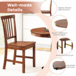 3 Pieces Wooden Dining Table and Chair Set for Cafe Kitchen Living Room - Image 8
