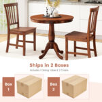 3 Pieces Wooden Dining Table and Chair Set for Cafe Kitchen Living Room - Image 9