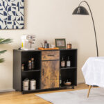 3-in-1 Dining Set: Windsor Chairs, Industrial Sideboard & Wall-Mount Wine Rack Combo - Image 7