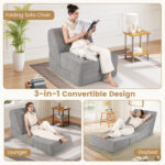 3-in-1 Folding Sofa Bed with Washable Zippered Cover - Image 7