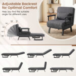 3-in-1 Folding Sofa Bed with Adjustable Backrest Comfy Cushion and Hidden Metal Legs - Image 6