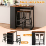3 Pieces Bar Table Set with Storage - Image 7