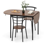 3 Pieces Dining Set with 2 Chairs and Modern Kitchen Table for Small Space - Image 4