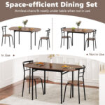 3 Pieces Dining Set with 2 Chairs and Modern Kitchen Table for Small Space - Image 8