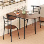 3 Pieces Dining Set with 2 Chairs and Modern Kitchen Table for Small Space - Image 9