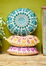 Round Embroidered Mandala Cushion - Image 3