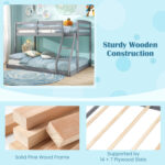 Twin Over Full Bunk Bed Low Floor Bunk Bed Frame - Image 7