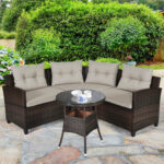 4 Pieces Outdoor Cushioned Rattan Furniture Set - Image 3