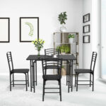 5 Pieces Wood Rectangular Dining Table Set - Image 2