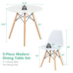 5 Pieces Dining Table Set With Solid Wood Leg - Image 5