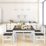 5 Pieces Solid Wood Compact Kitchen Dining Set - Image 7