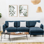 L-Shaped Fabric Sectional Sofa with Chaise Lounge and Solid Wood Legs - Image 7
