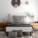 Twin Upholstered Bed Frame with Button Tufted Headboard - Image 3