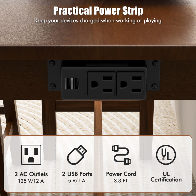 4-Piece Bar Table Set Counter-Height Table and 3 PVC Leather Upholstered Bar Stools - Image 8
