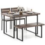 4-Piece Dining Table Set for 4 with 1 Bench and 2 Chairs - Image 4