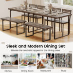 4-Piece Dining Table Set for 4 with 1 Bench and 2 Chairs - Image 10