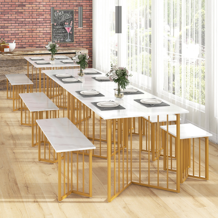 4 Piece Dining Table Set with Bench and 2 Stools - Image 7