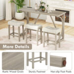 4-Piece Bar Table Set with Power Outlet and Upholstered Saddle Seat Stools - Image 10