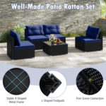 5-Piece Outdoor Patio Furniture Set with Cushions and Coffee Table - Image 10